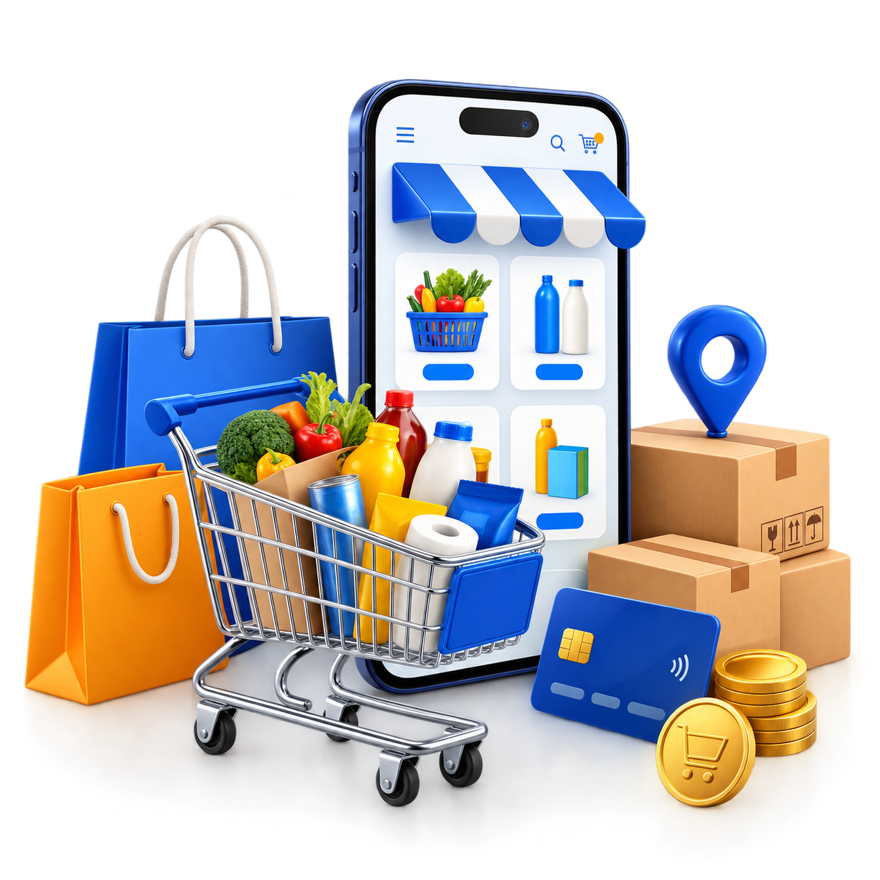 Online grocery shopping and e-commerce delivery